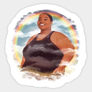 My Favourite Colour Is Rainbow (pride tee-shirt design by Lavinia Knight) Sticker